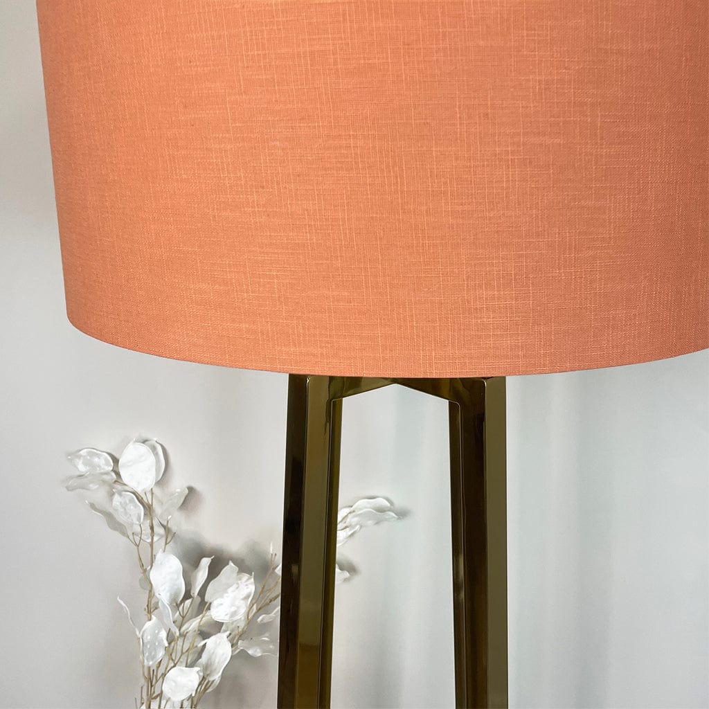 Madison Gold Floor Lamp with Tobacco Orange Linen Shade