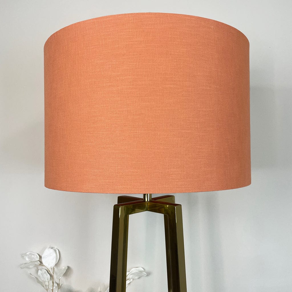 Madison Gold Floor Lamp with Tobacco Orange Linen Shade