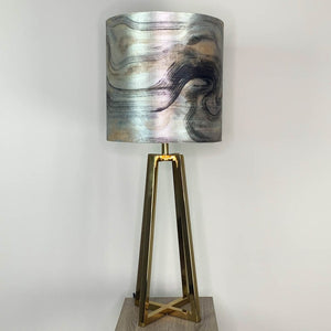 Madison Laquered Brass Table Lamp with Tessuto Nero Lampshade