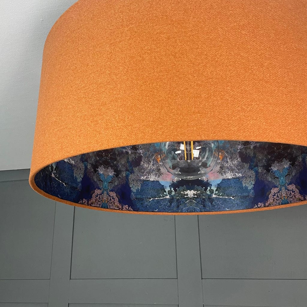 Mairi Helena Island Botanist Wallpaper Lined Pendant Shade with Finlay Tango Outer