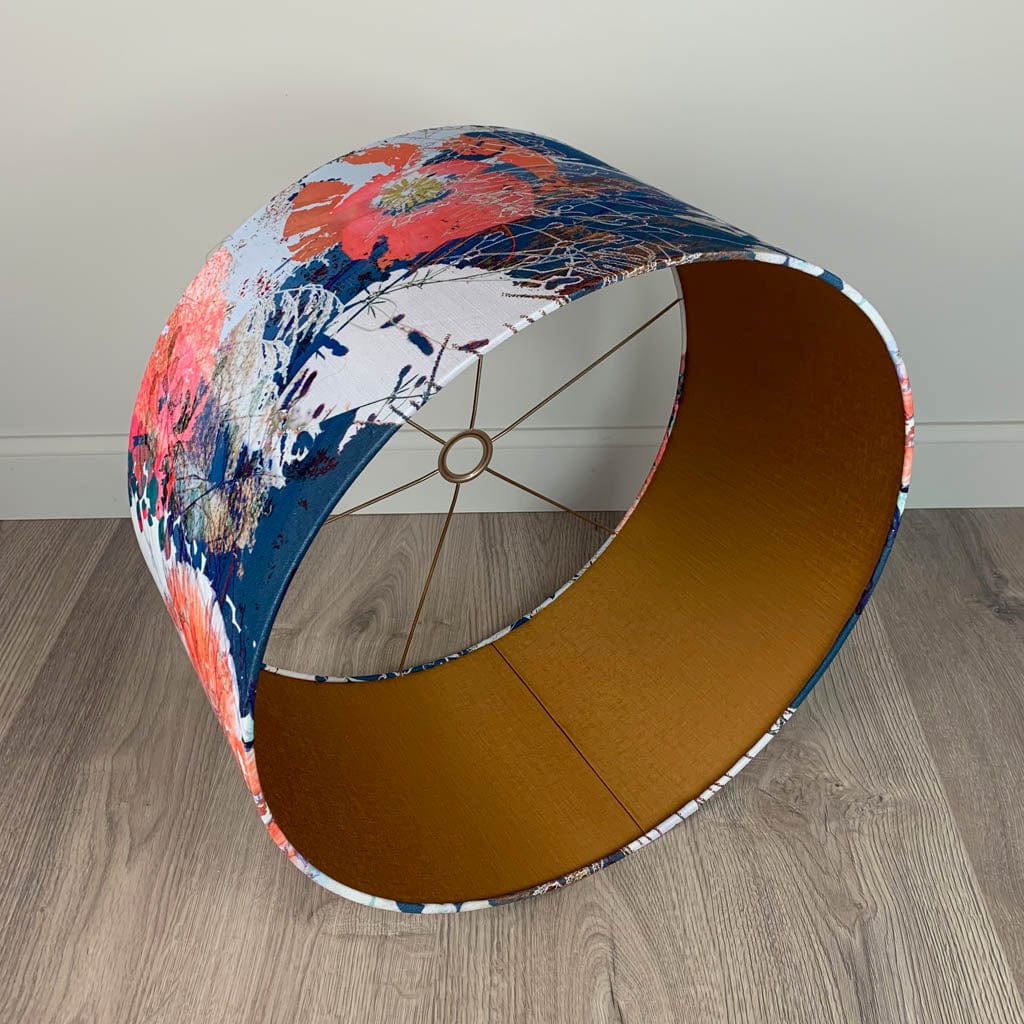 Mairi Helena Poppy Cloud Linen Pendant Shade with Carnaby Bronze Lining