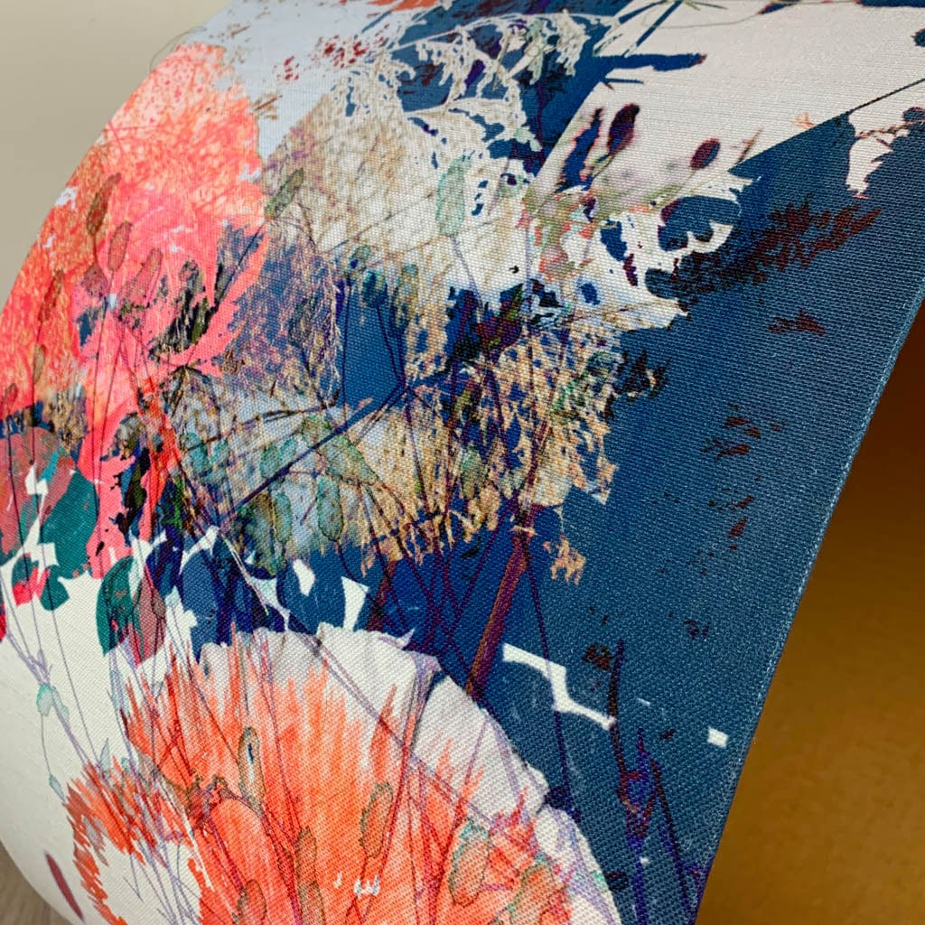 Mairi Helena Poppy Cloud Linen Pendant Shade with Carnaby Bronze Lining