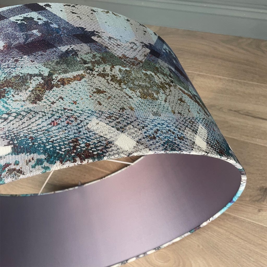 Mairi Helena Scottish Flora Emerald Thistle Pendant Shade with Satin Lavender Grey Lining