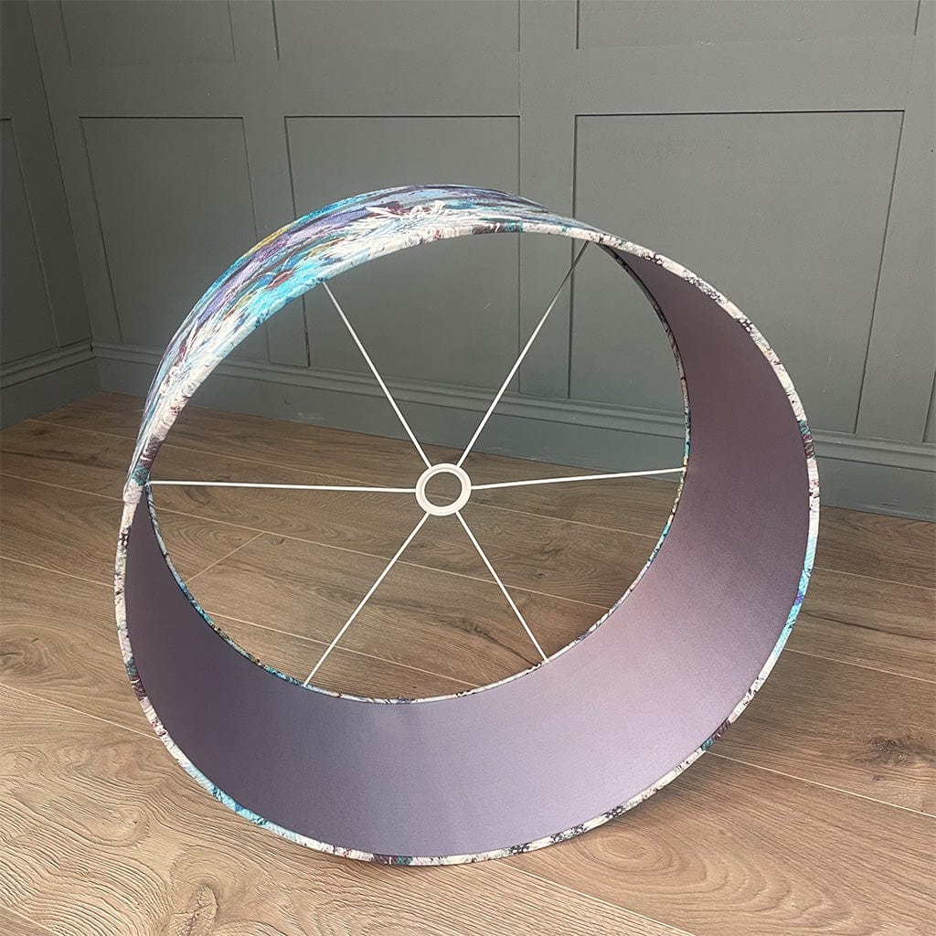 Mairi Helena Scottish Flora Emerald Thistle Pendant Shade with Satin Lavender Grey Lining