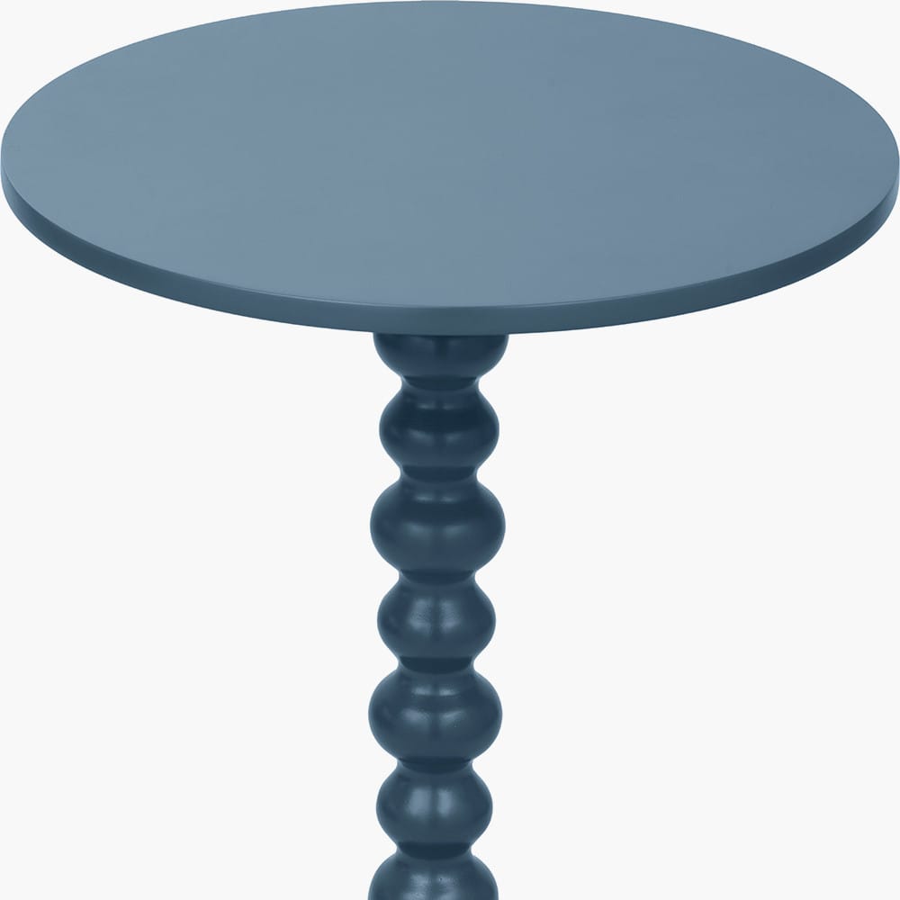 Wooden Bobble Side Table - Navy