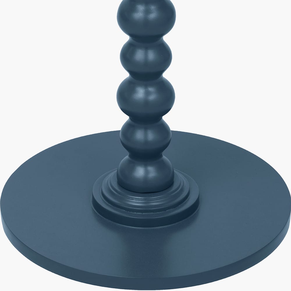 Wooden Bobble Side Table - Navy