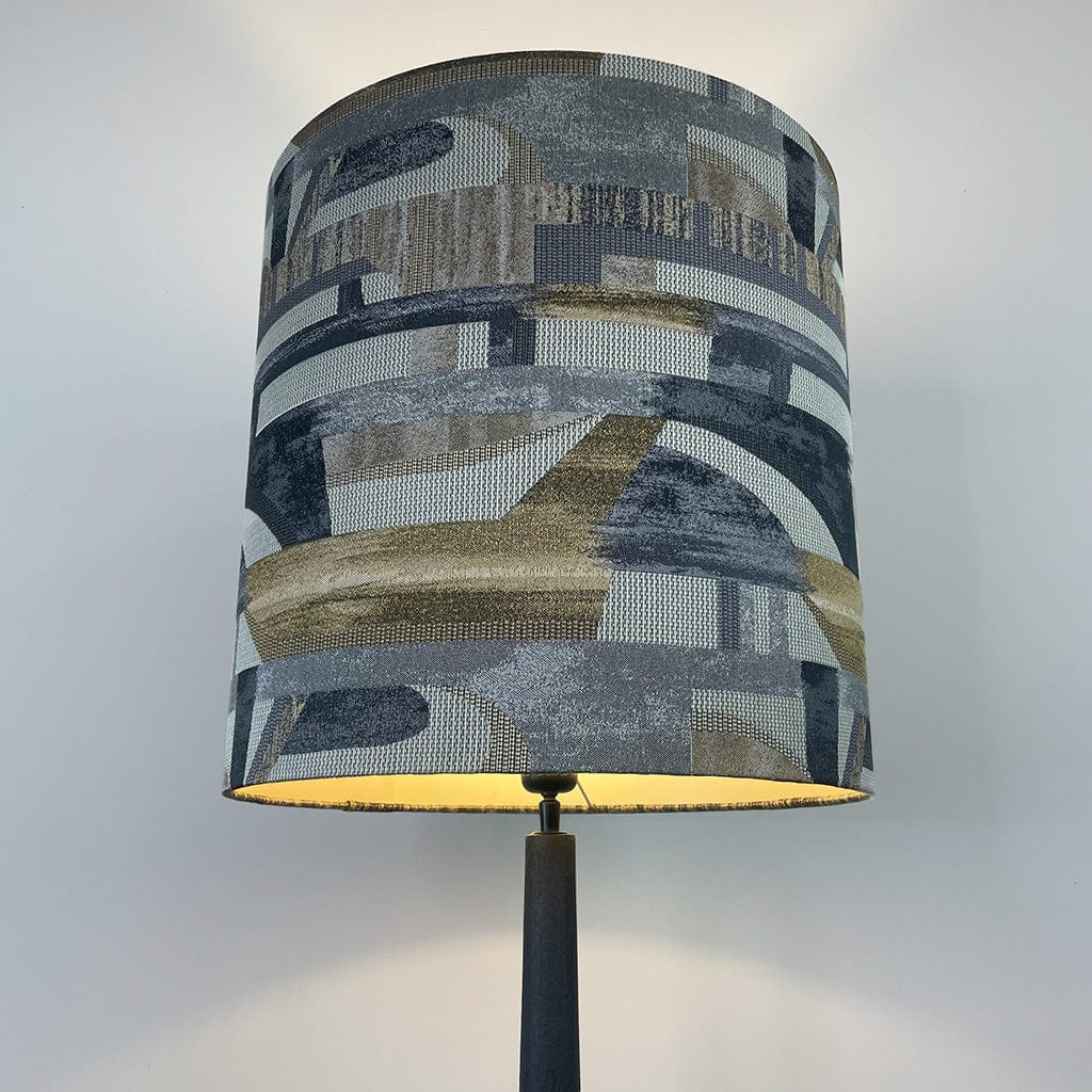 Marin Black Wood Floor Lamp with Berlin Ochre Shade