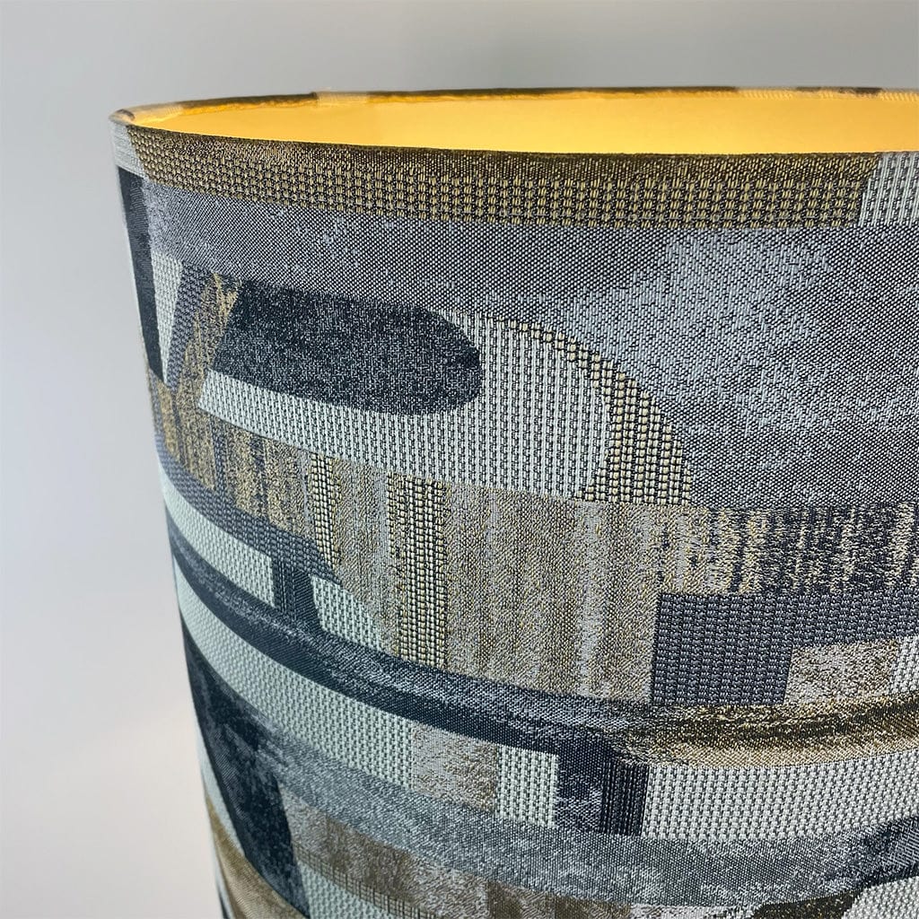 Marin Black Wood Floor Lamp with Berlin Ochre Shade