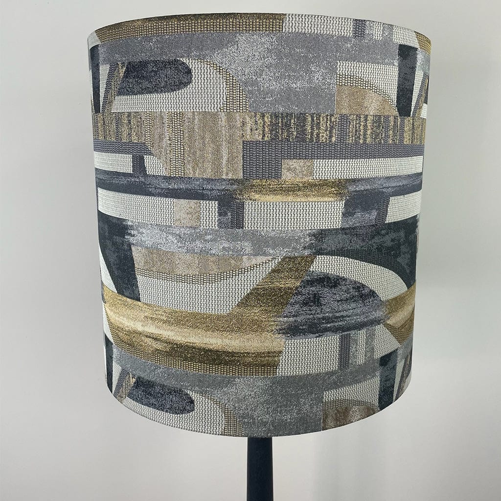 Marin Black Wood Floor Lamp with Berlin Ochre Shade