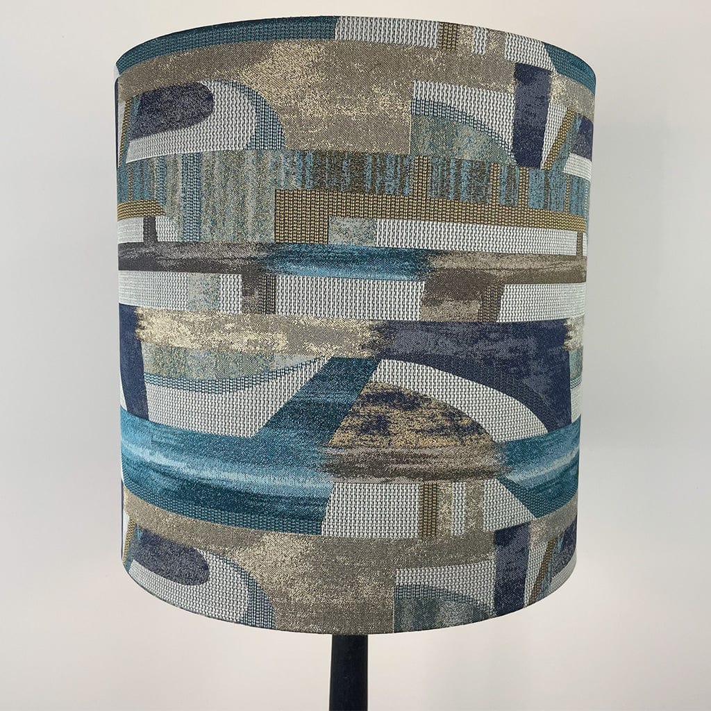 Marin Black Wood Floor Lamp with Berlin Teal Shade