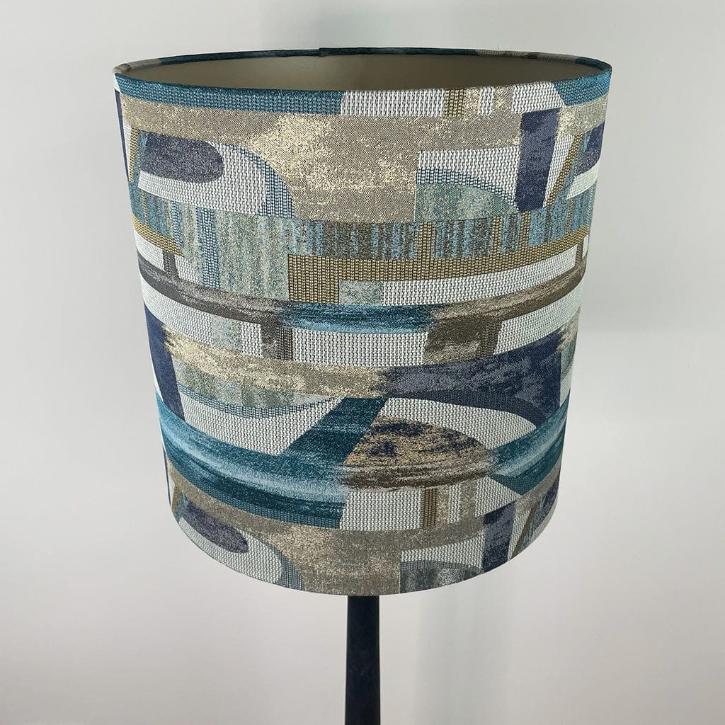 Marin Black Wood Floor Lamp with Berlin Teal Shade