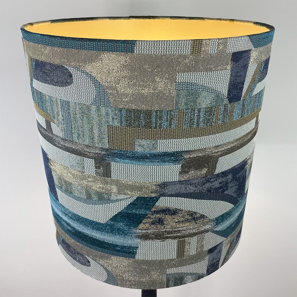 Marin Black Wood Floor Lamp with Berlin Teal Shade