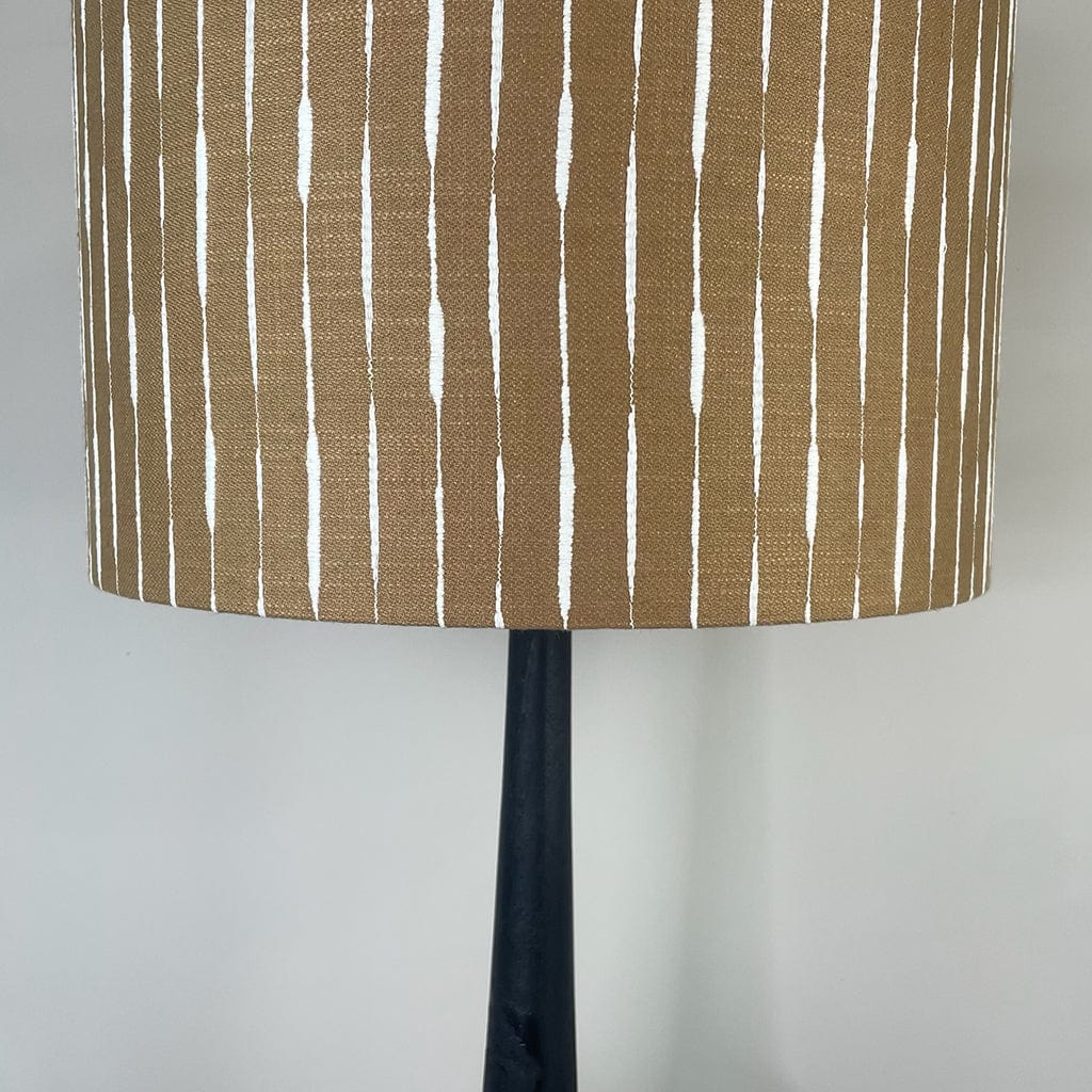 Marin Black Wood Tall Neck Table Lamp with Luis Desert Shade