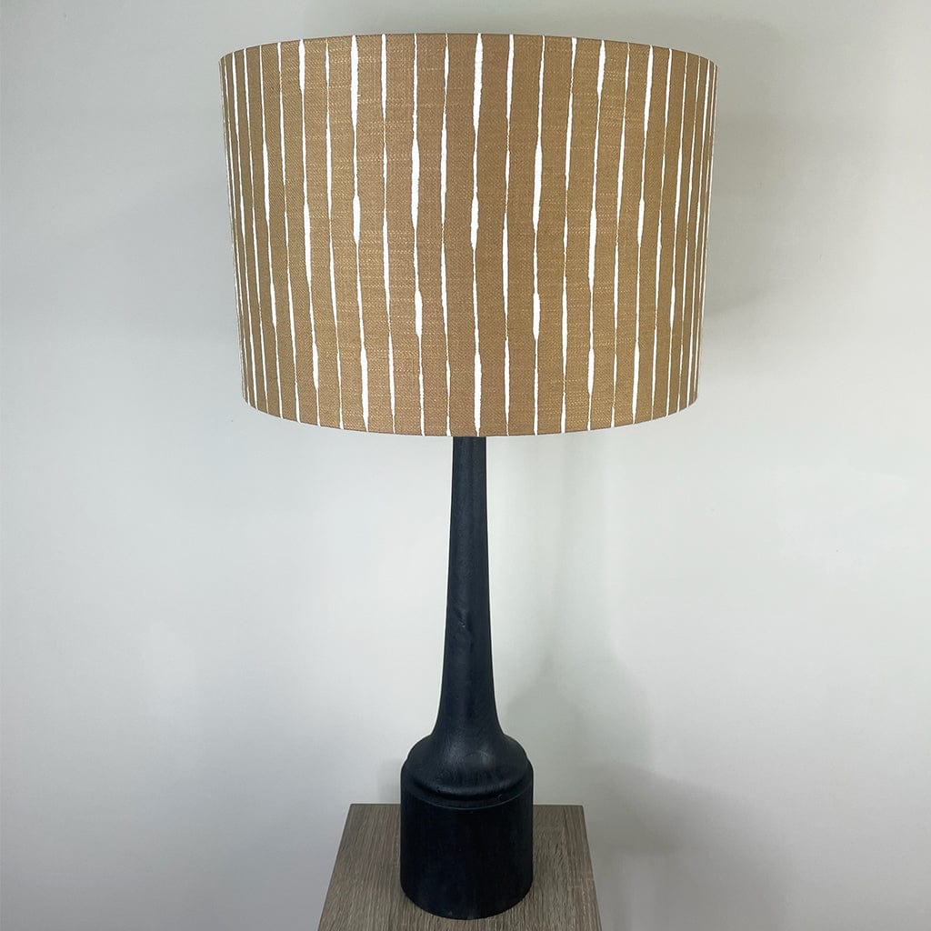 Marin Black Wood Tall Neck Table Lamp with Luis Desert Shade