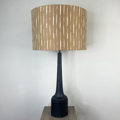 Marin Black Wood Tall Neck Table Lamp with Luis Desert Shade