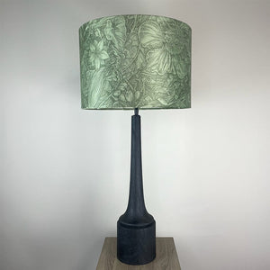 Marin Black Wood Tall Neck Table Lamp with Timorous Beasties Jungle Tangle Willow Shade