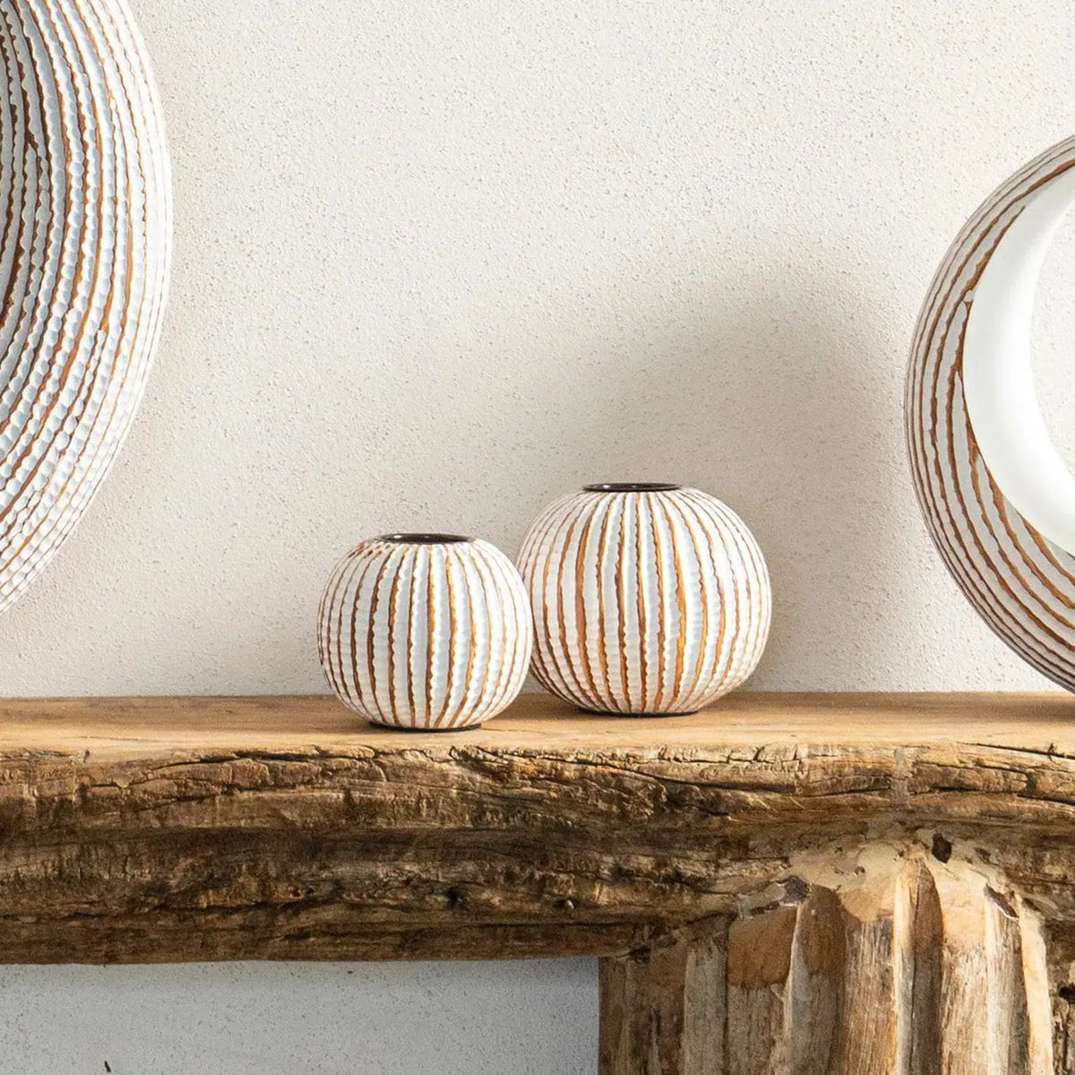 Matisse Cream Round Candle Holder