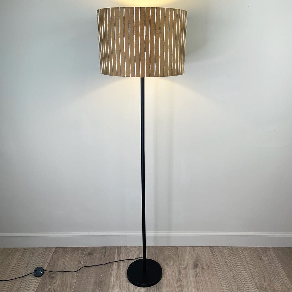 Matt Black Belford Floor Lamp with Luis Desert Shade