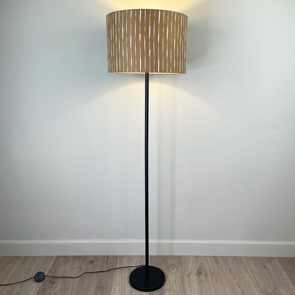 Matt Black Belford Floor Lamp with Luis Desert Shade