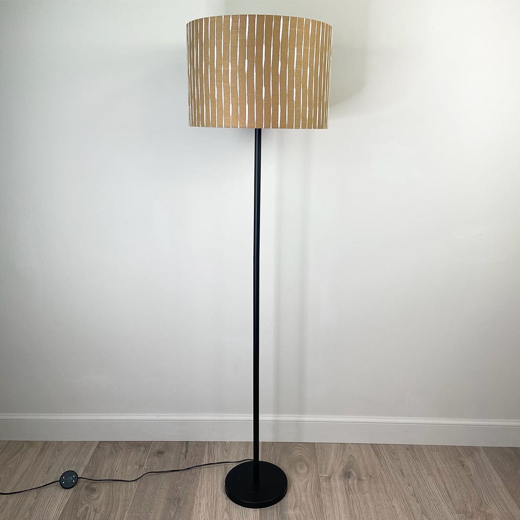 Matt Black Belford Floor Lamp with Luis Desert Shade