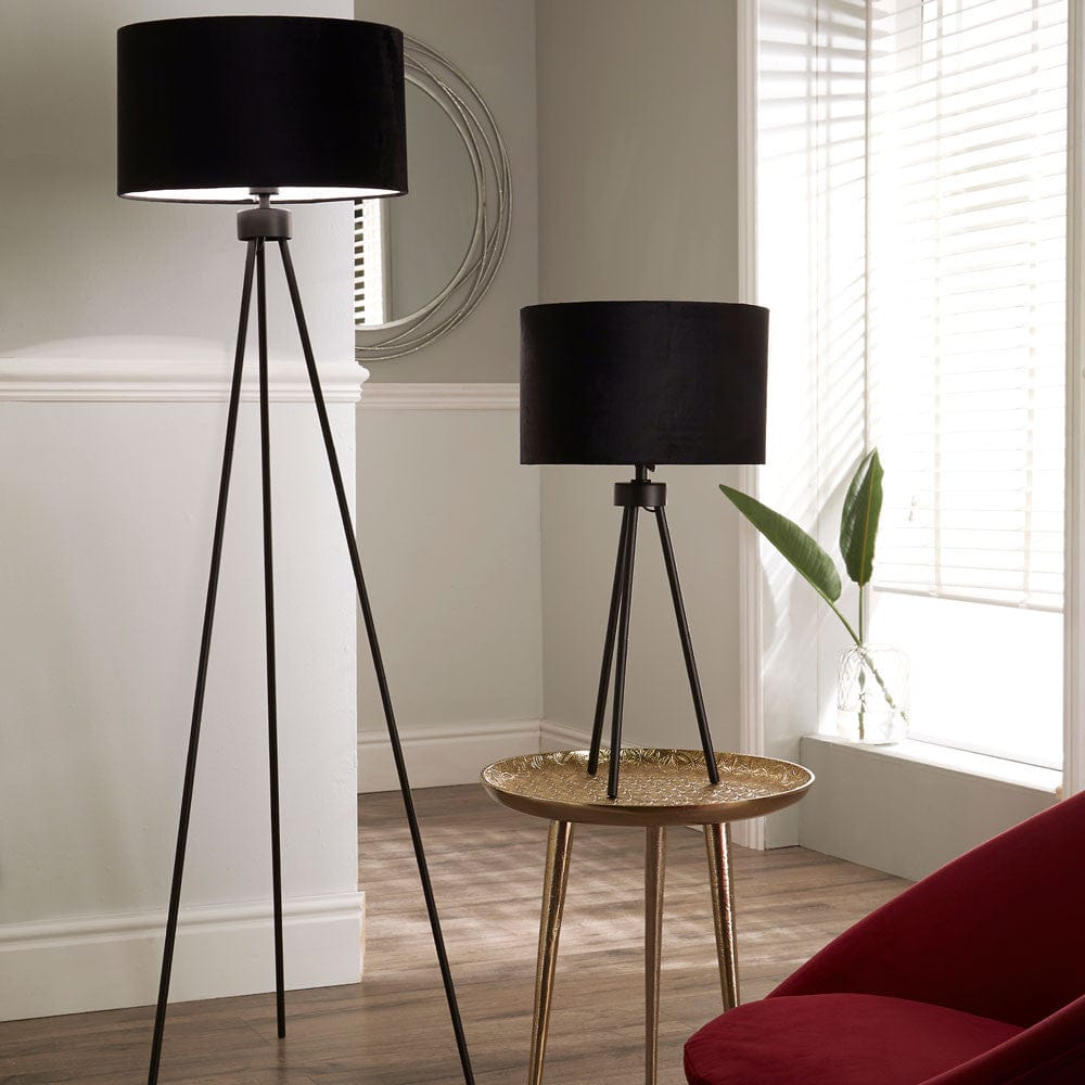 Matt Black Tripod Floor Lamp