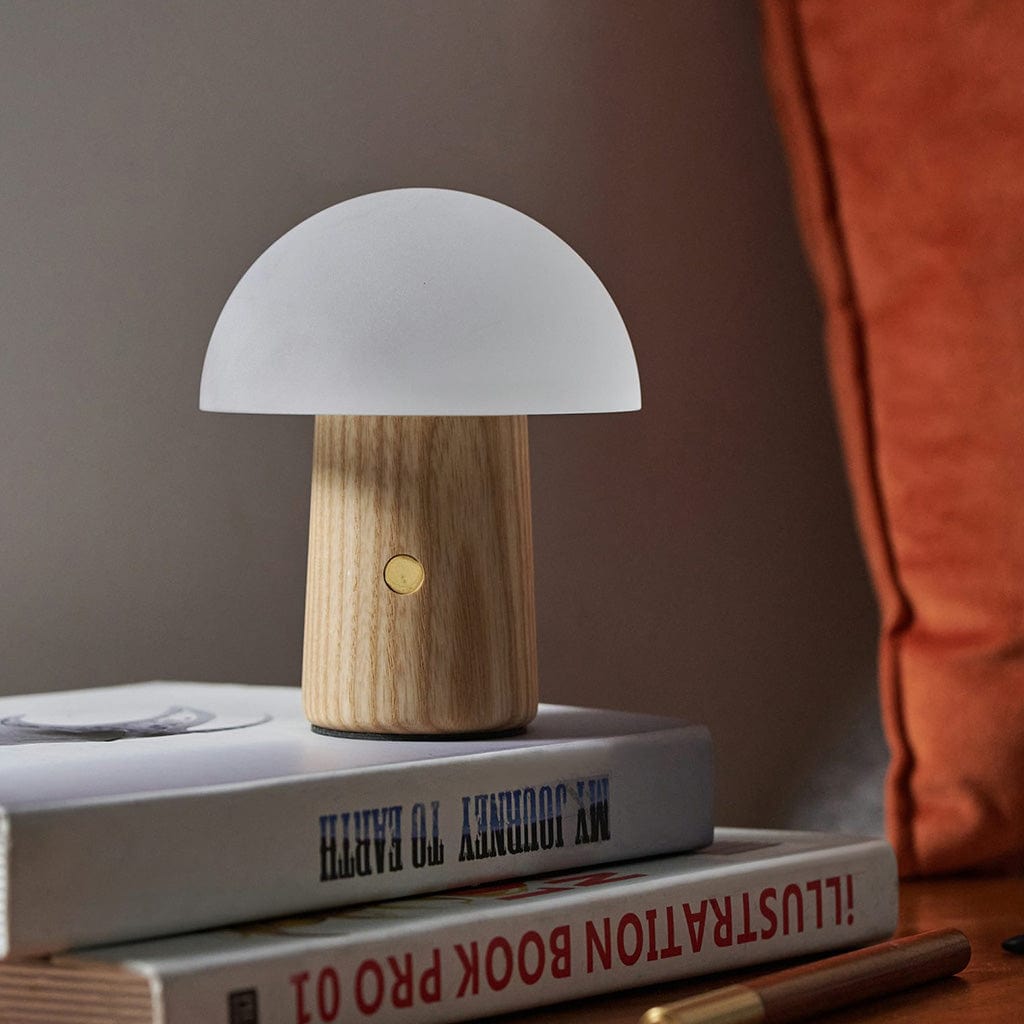 Mini Alice Mushroom Lamp White Ash