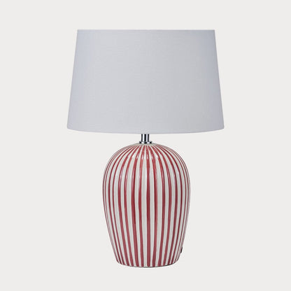 Mulberry Striped Ceramic Table Lamp with Shade