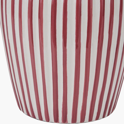Mulberry Striped Ceramic Table Lamp with Shade
