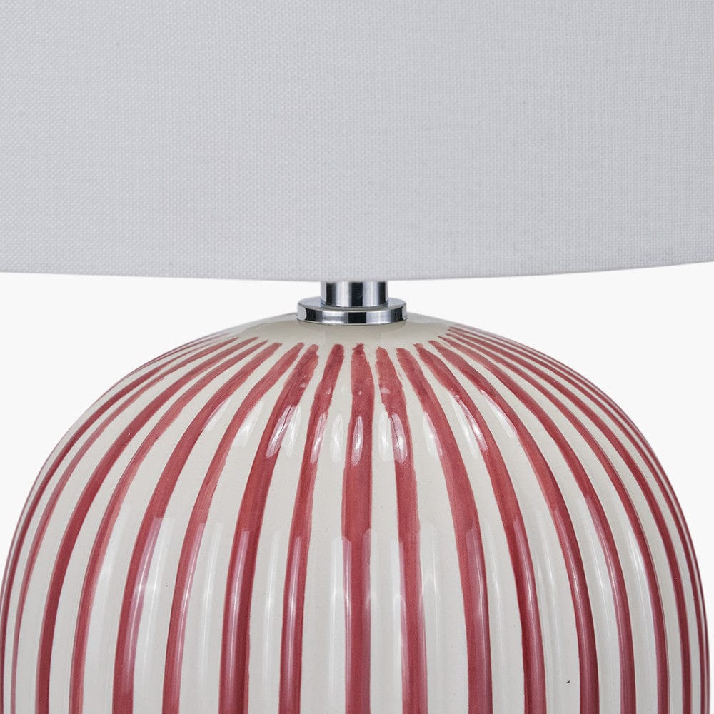 Mulberry Striped Ceramic Table Lamp with Shade
