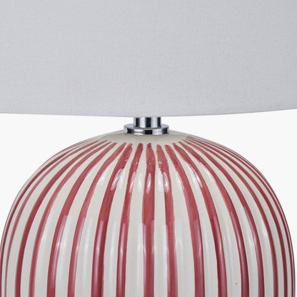 Mulberry Striped Ceramic Table Lamp with Shade
