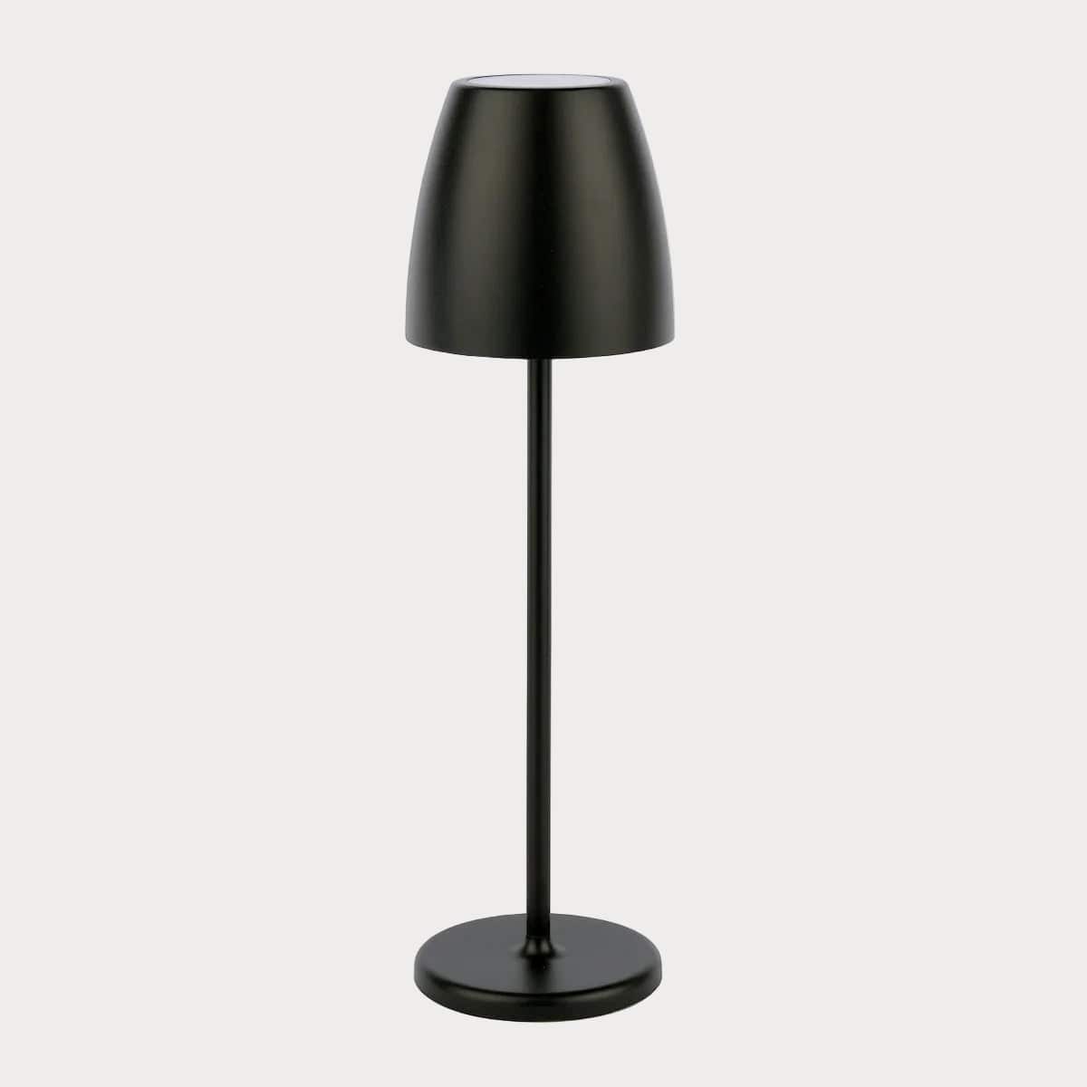 Black table lamp on a white background