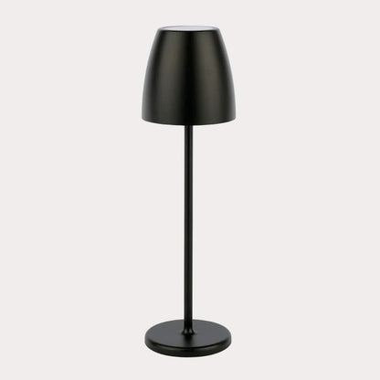 Black table lamp on a white background