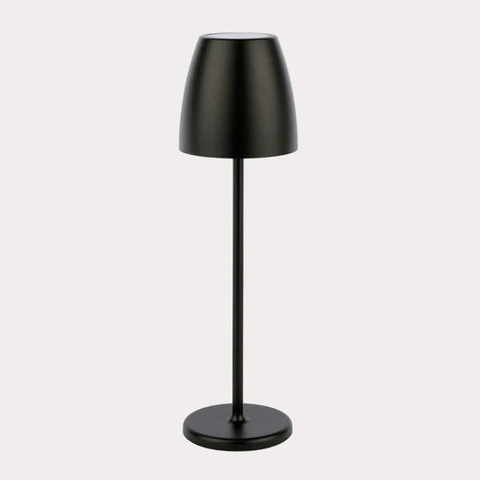 Black table lamp on a white background