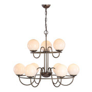David Hunt Nebula 9 Light Antique Brass Pendant