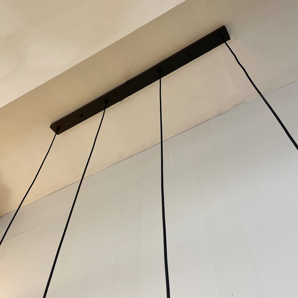 Neptune 4 Light Black Suspension Bar with Smoked Bulbs