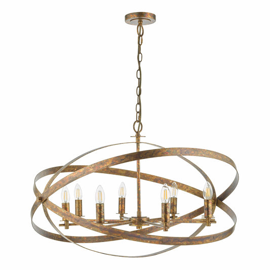 Astro Mottled Copper 8 Light Pendant