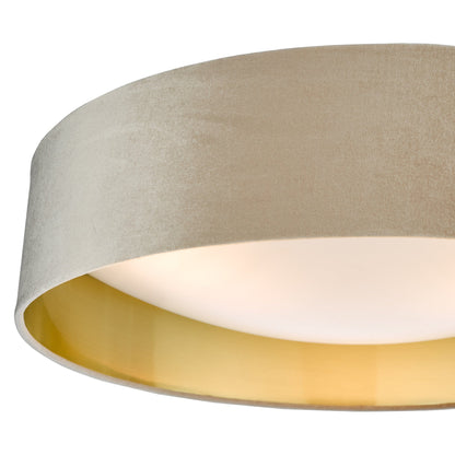 Velda 3 Light Flush with 60cm Velvet Taupe Shade