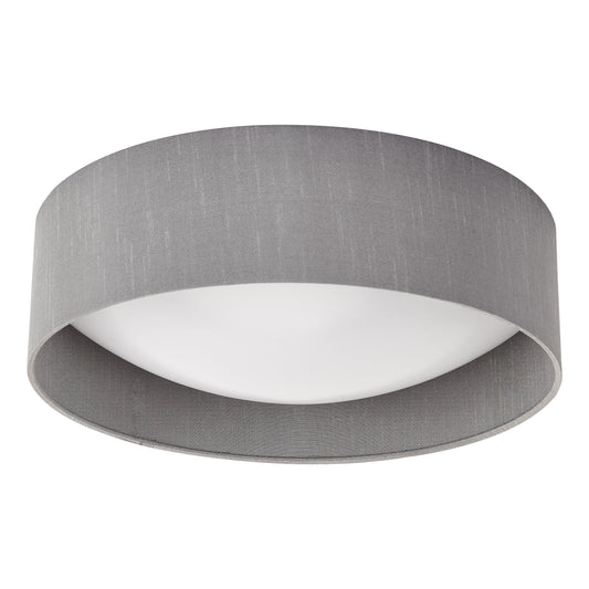 Velda 2 Light Flush with 40cm Grey Faux Silk