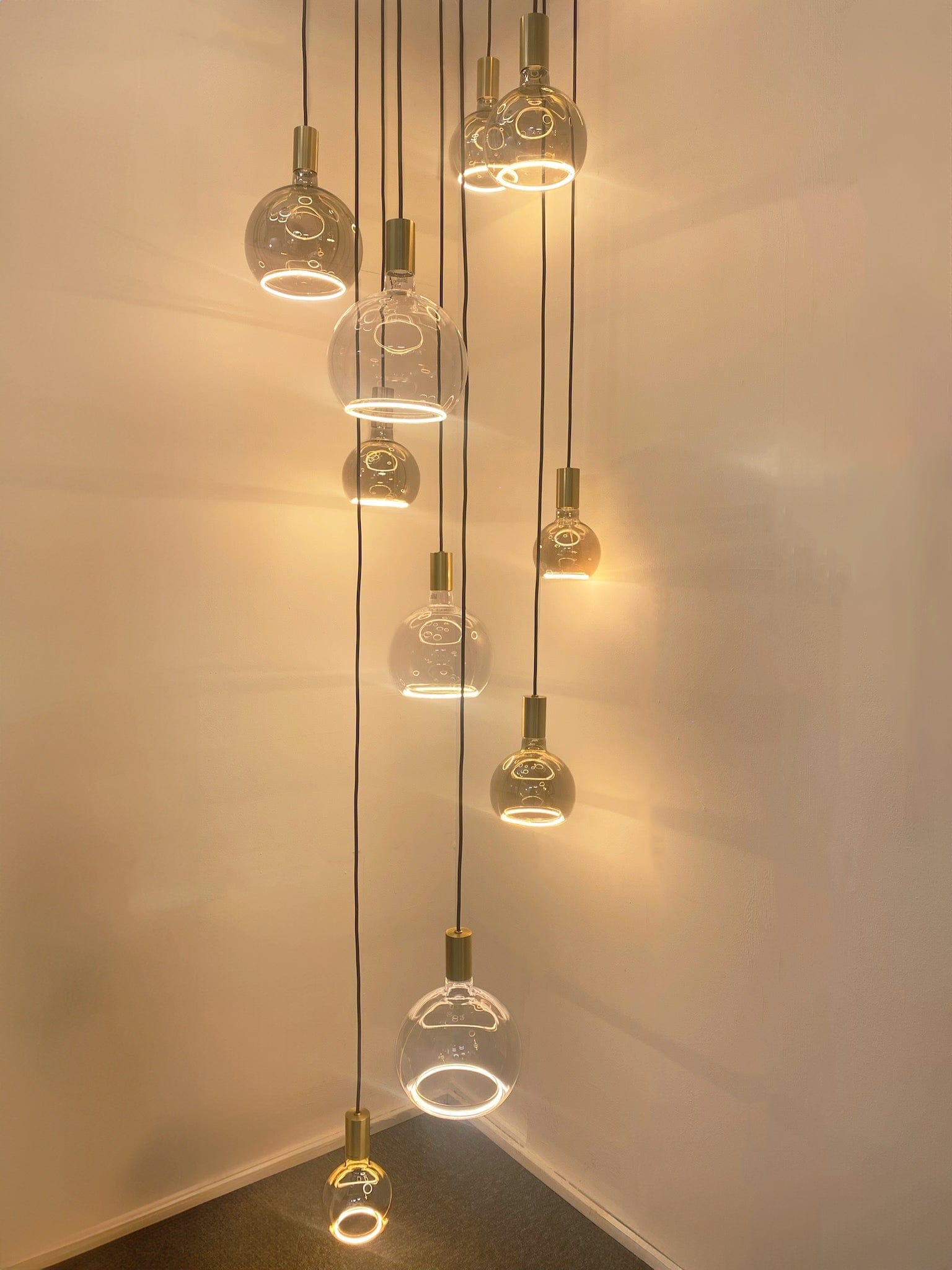 Neptune 12 Light Spiral Suspension with Neptune Bulbs