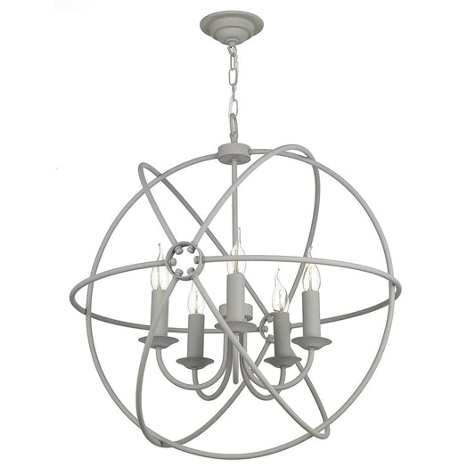 David Hunt Orb 5 Light Pendant Ash Grey