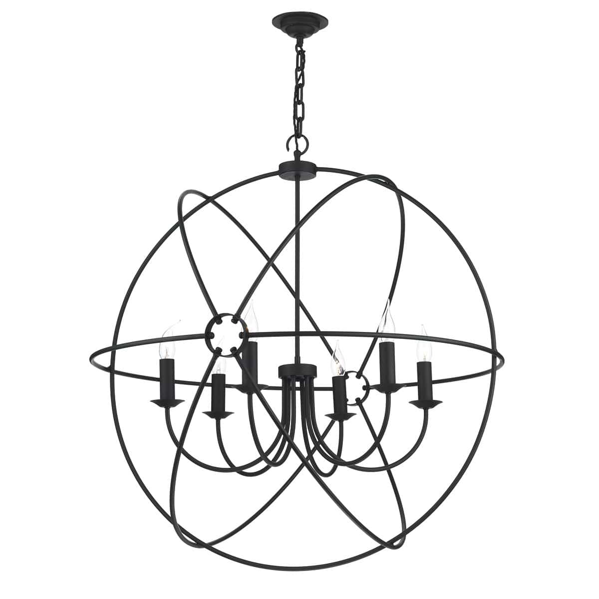 David Hunt Orb 6 Light Pendant Black