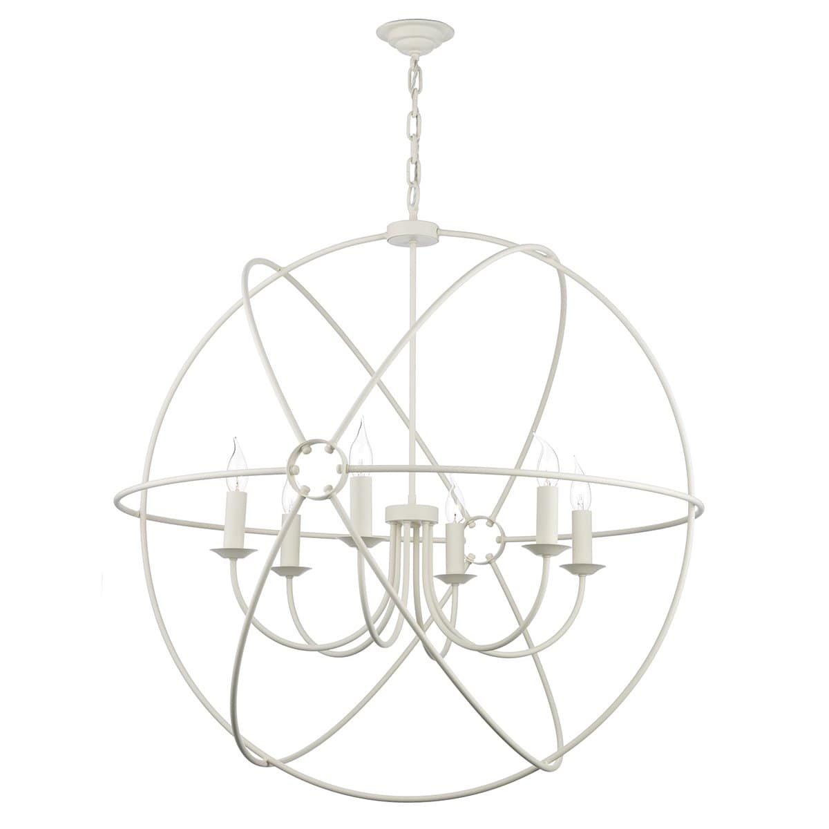 David Hunt Orb 6 Light Pendant Cream