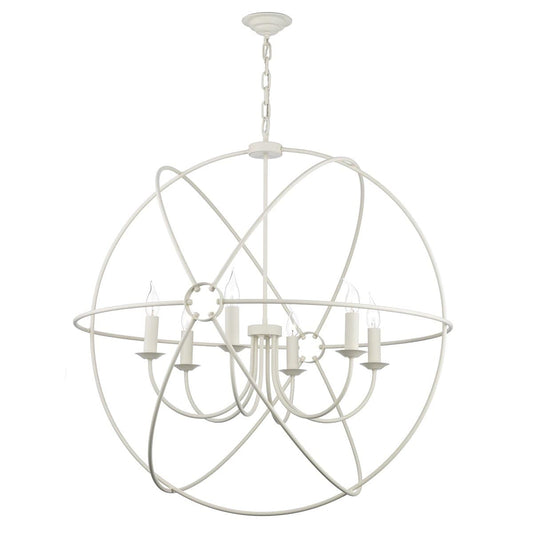 David Hunt Orb 6 Light Pendant Cream