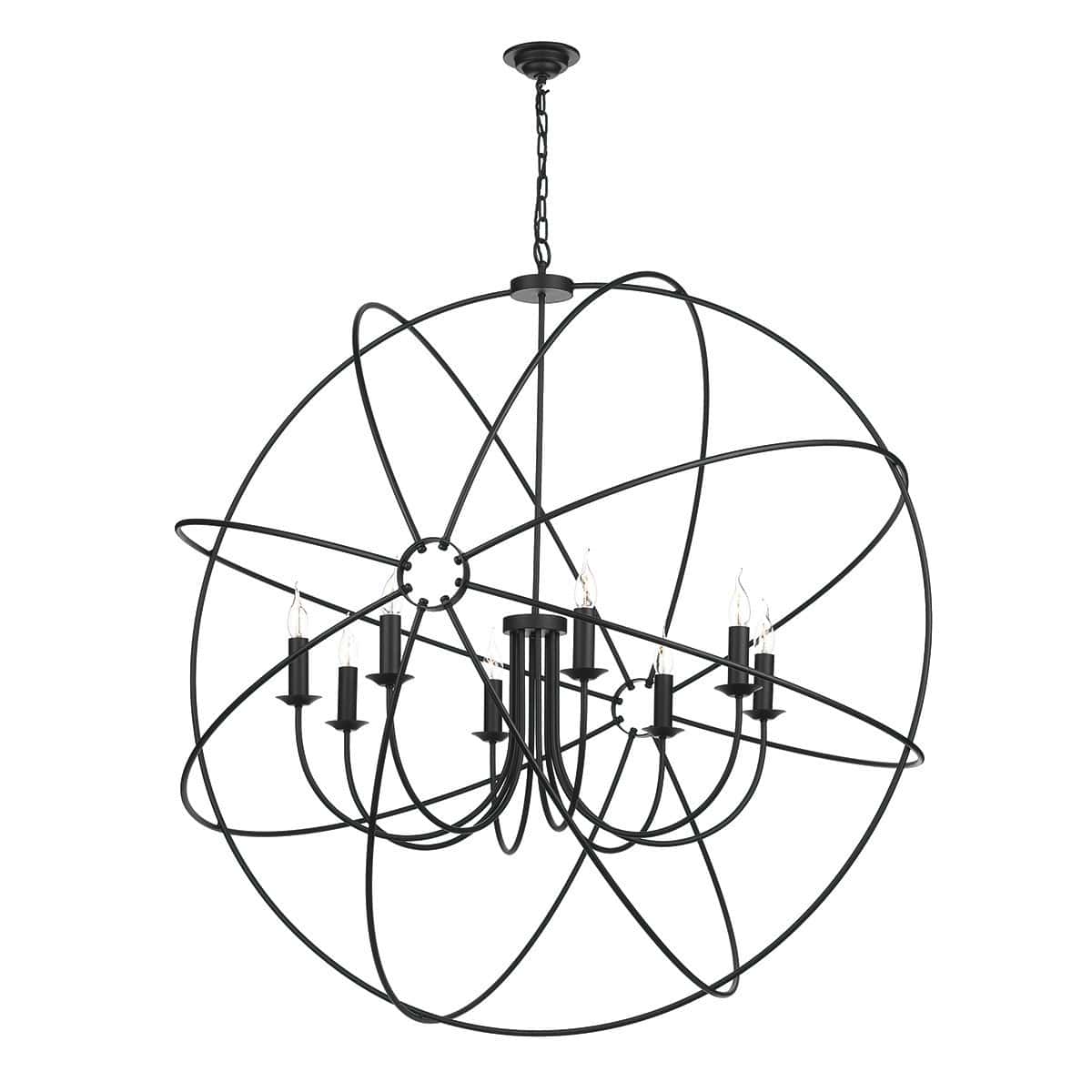 David Hunt Orb 8 Light Pendant Black