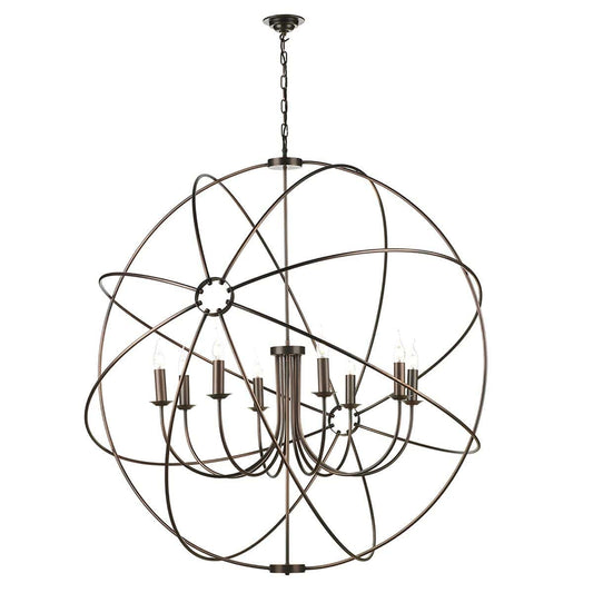 David Hunt Orb 8 Light Pendant Antique Copper