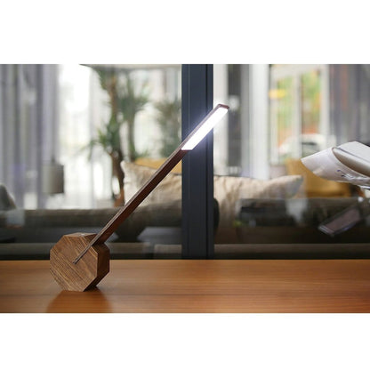 Octagon Walnut One LED Desk Lamp