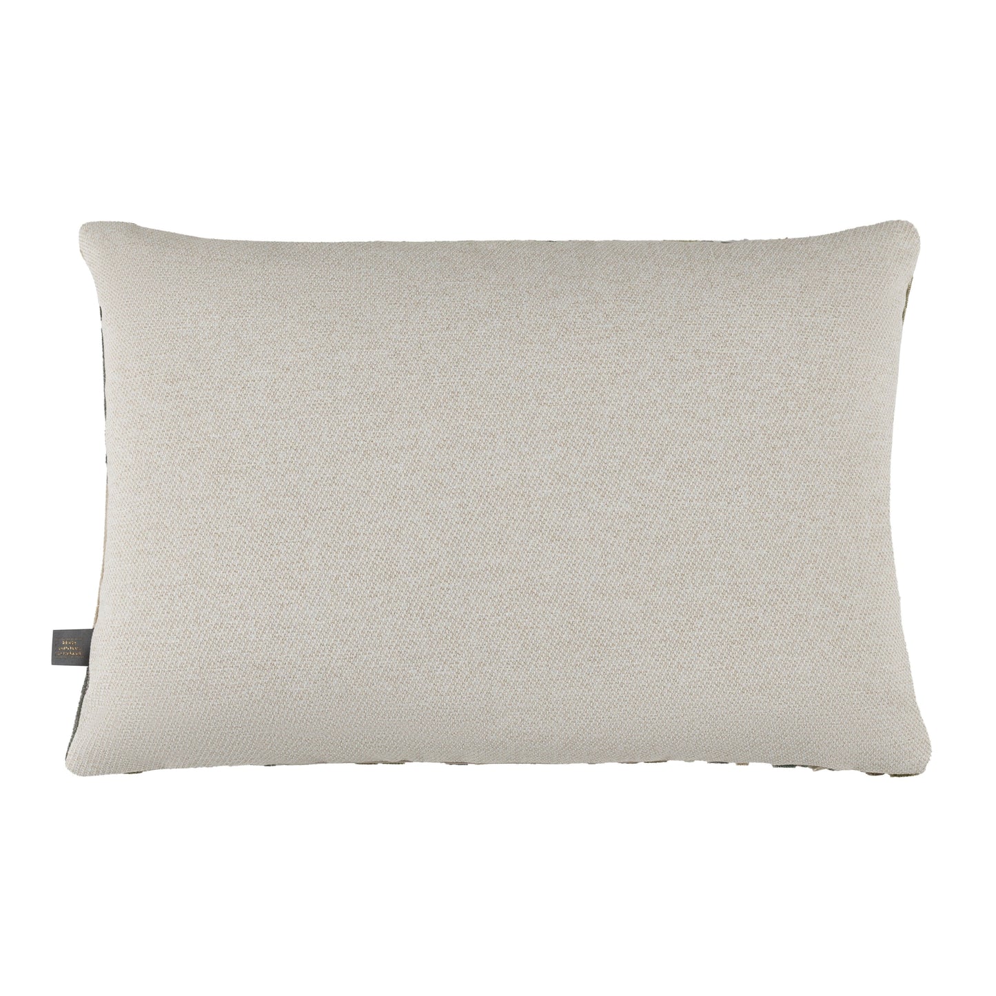 Textured beige pillow on a white background