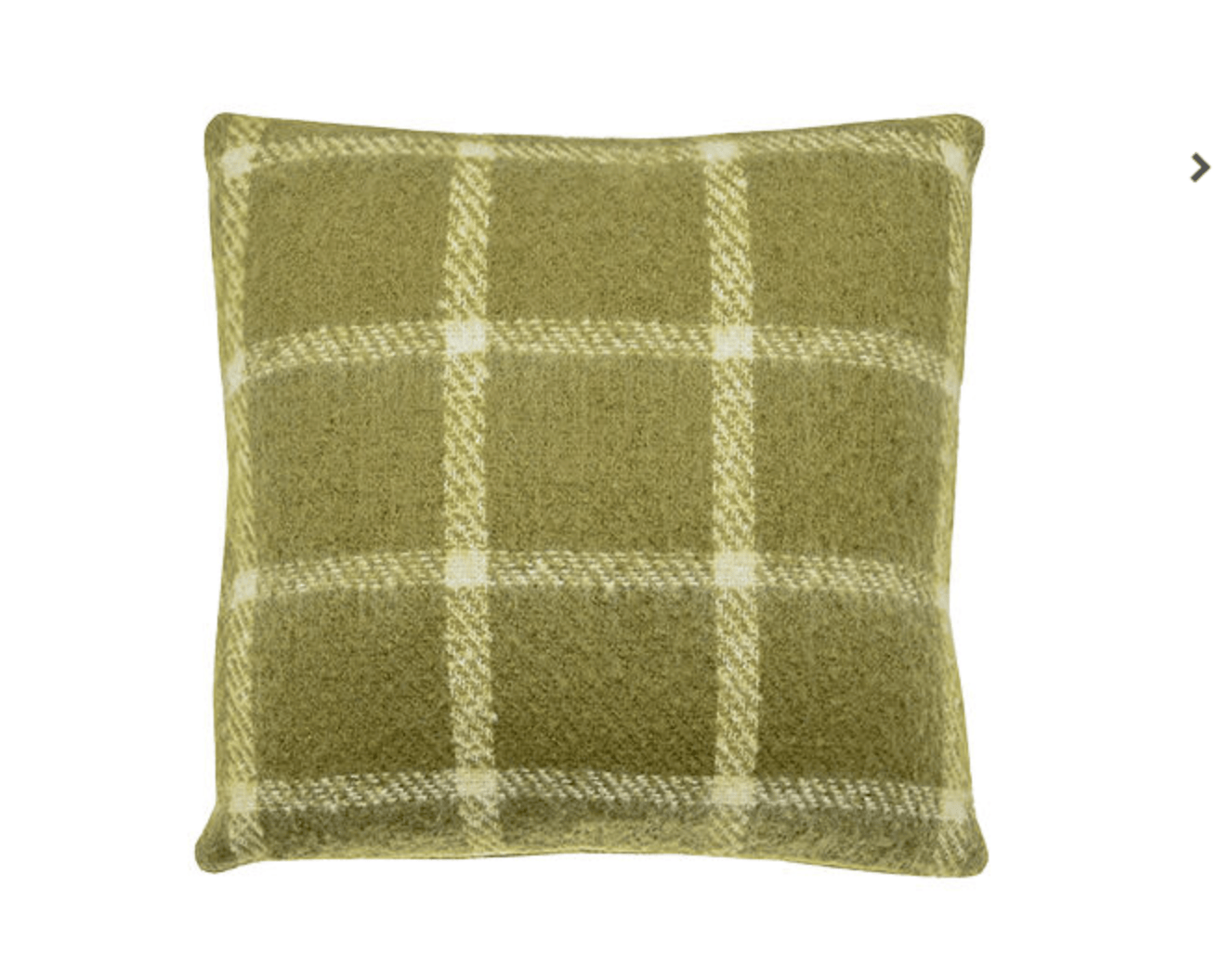 Olive Faux Mohair Chequered Cushion