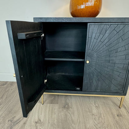 Olivia Two Door Black Wooden Cabinet