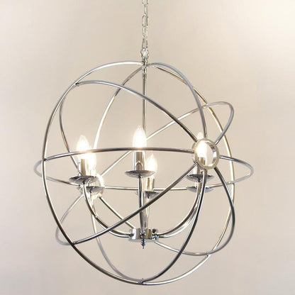 Orion 6 Light Chrome Spherical Chandelier